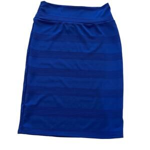 LulaRoe Cassie Women Skirt Medium Pencil Straight Cobalt Blue stretch Careerwear